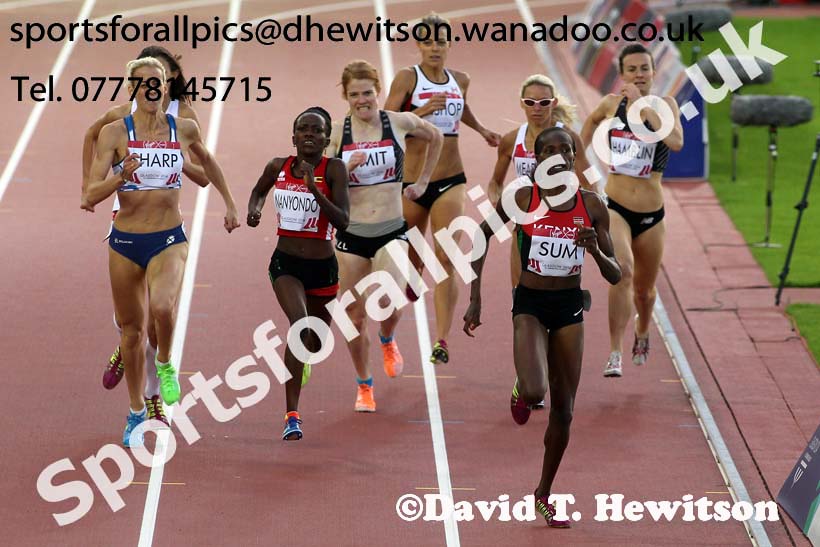 Eunice Jepkeoch Sum (Kenya) wins the 800 metres at the Commonwealth Games, Glasgow. Photo: David T. Hewitson/Sports for All Pics